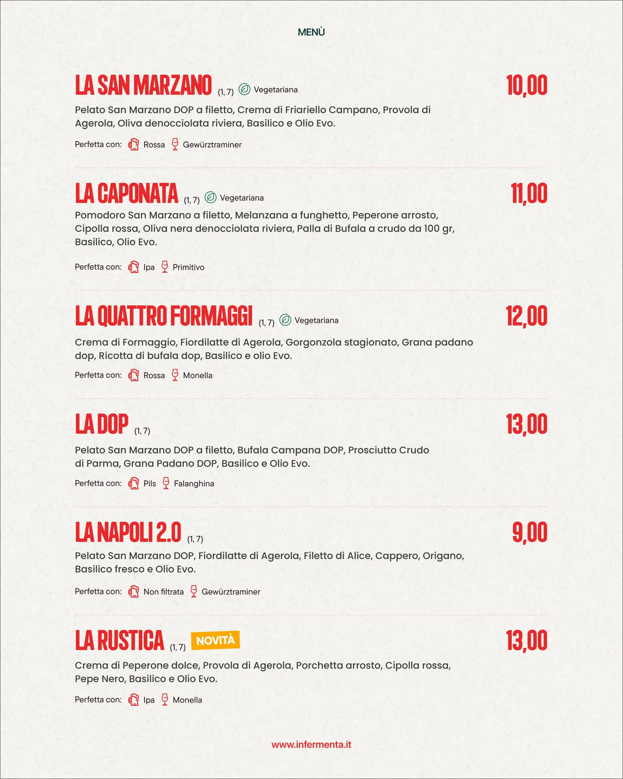 Menu pagina 16