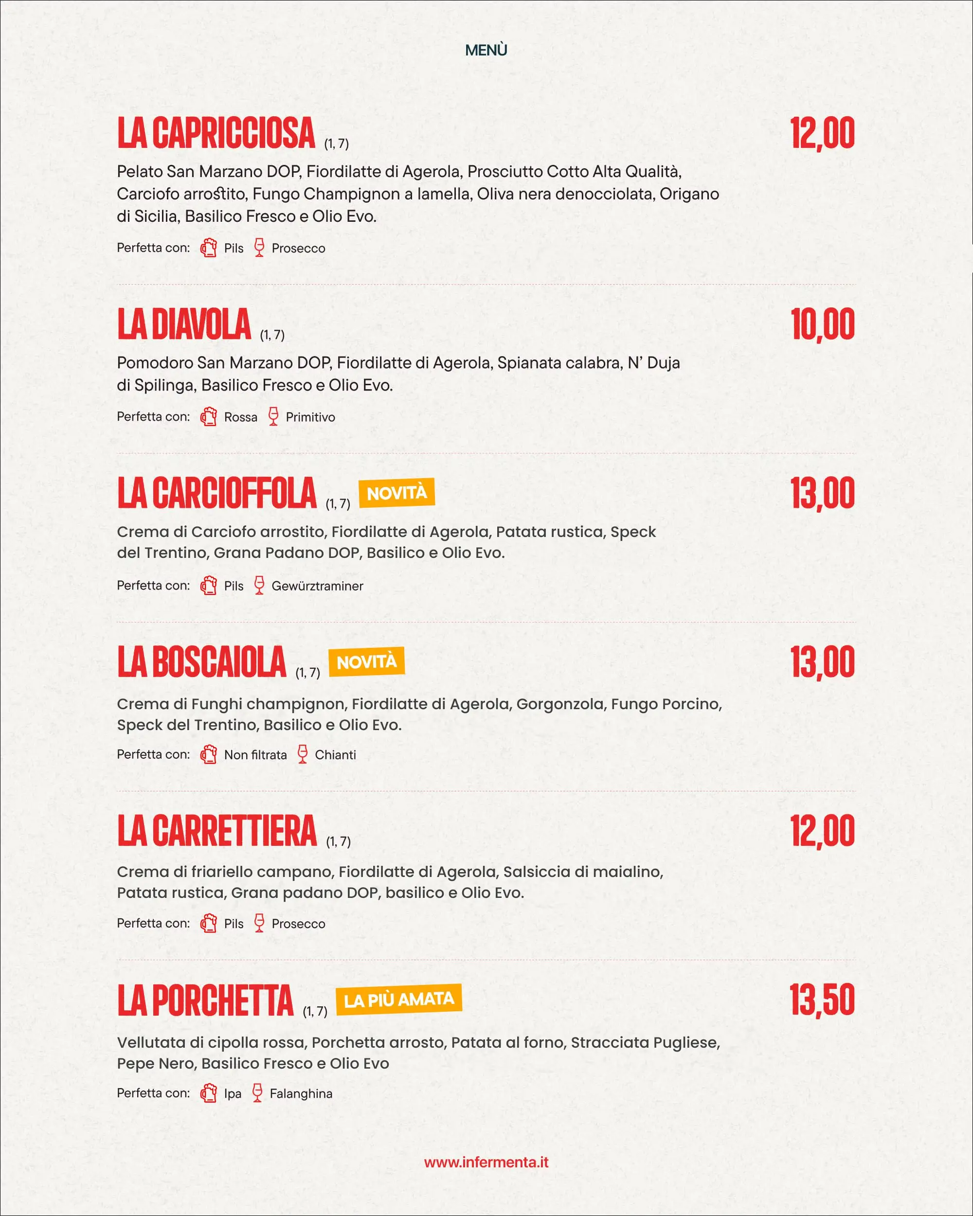 Menu pagina 16