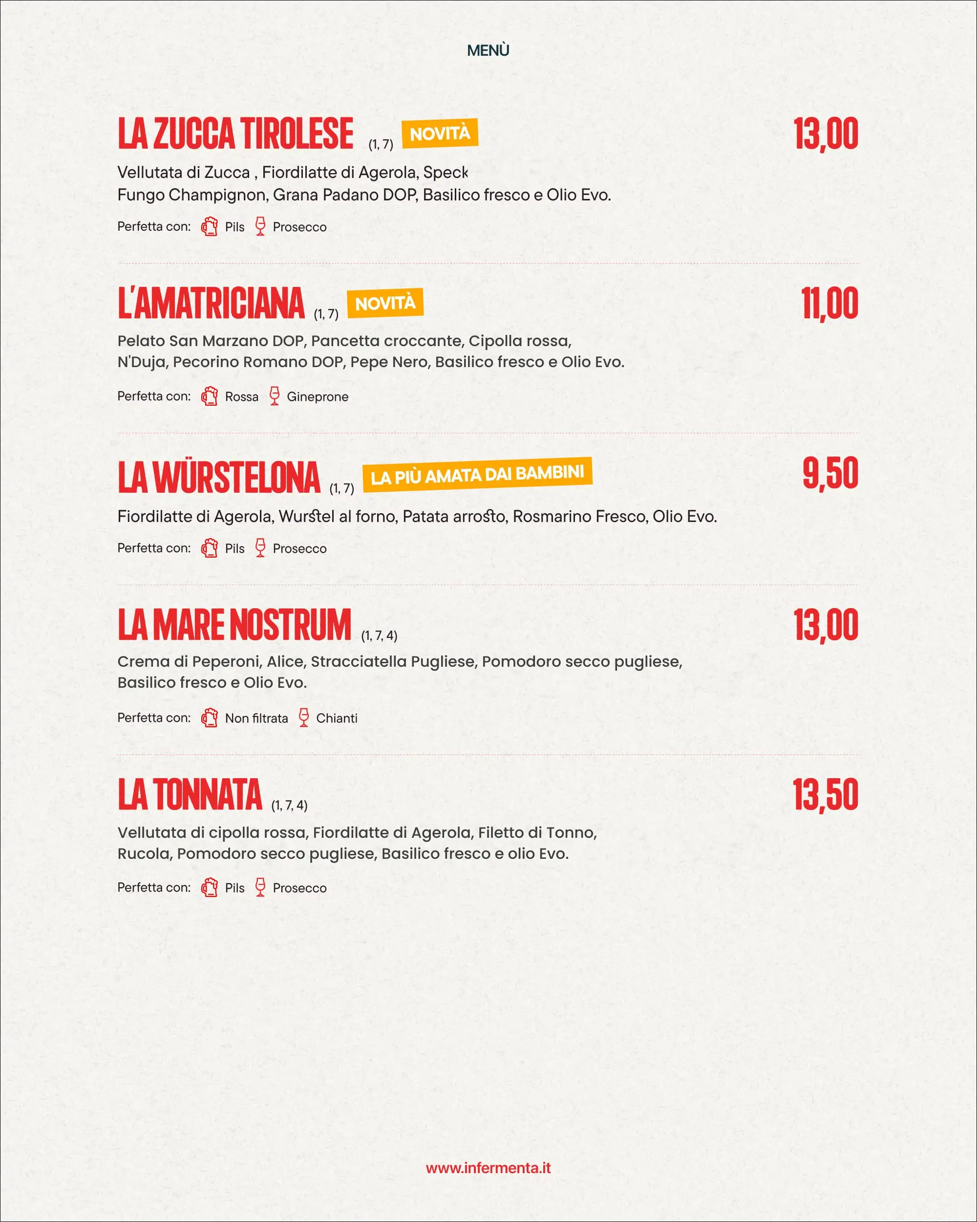 Menu pagina 17